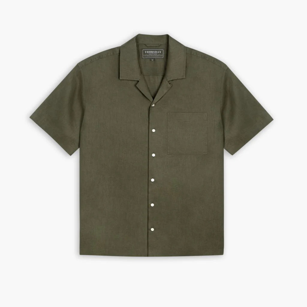 Linen Camp Shirt | Olive